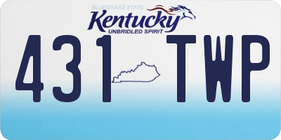 KY license plate 431TWP