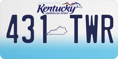 KY license plate 431TWR