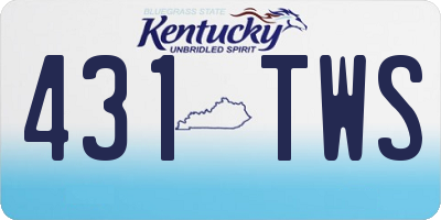 KY license plate 431TWS