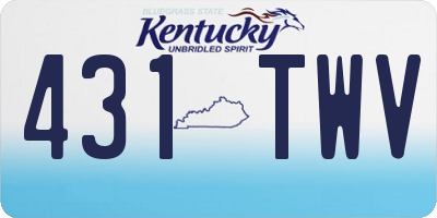 KY license plate 431TWV