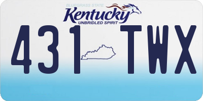 KY license plate 431TWX