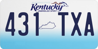 KY license plate 431TXA
