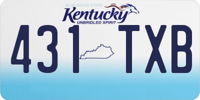 KY license plate 431TXB
