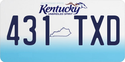 KY license plate 431TXD