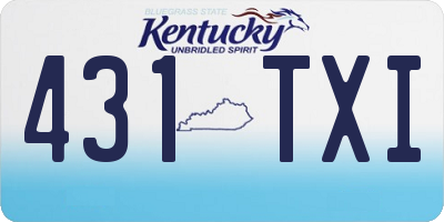 KY license plate 431TXI