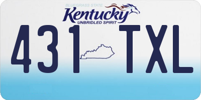 KY license plate 431TXL