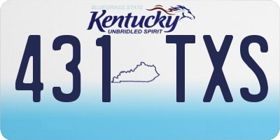 KY license plate 431TXS