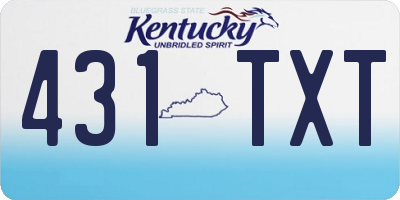 KY license plate 431TXT