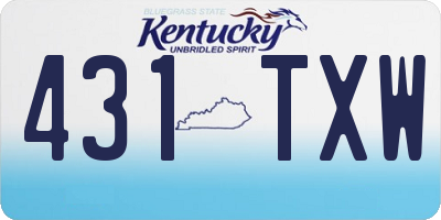 KY license plate 431TXW