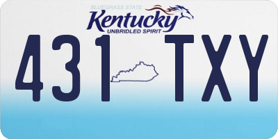 KY license plate 431TXY