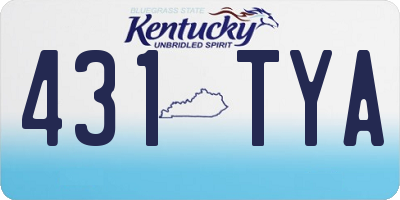 KY license plate 431TYA