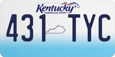 KY license plate 431TYC