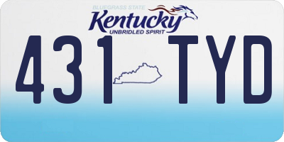 KY license plate 431TYD