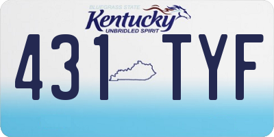 KY license plate 431TYF