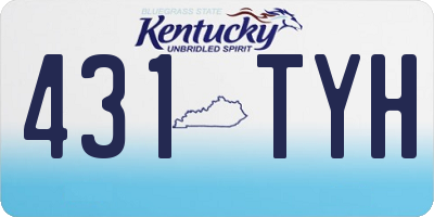 KY license plate 431TYH
