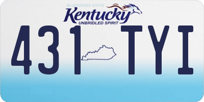 KY license plate 431TYI