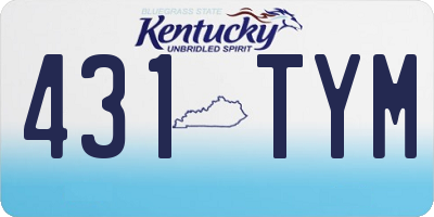 KY license plate 431TYM