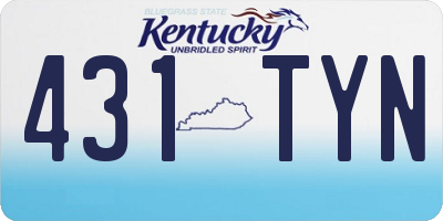 KY license plate 431TYN