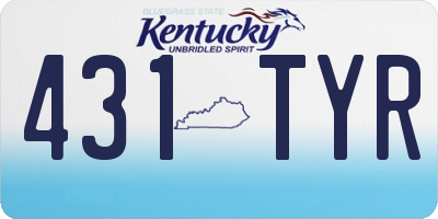 KY license plate 431TYR