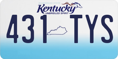 KY license plate 431TYS