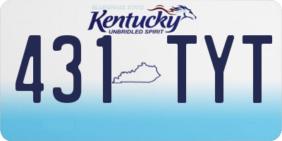 KY license plate 431TYT