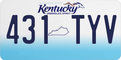 KY license plate 431TYV