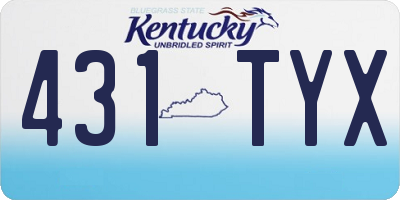 KY license plate 431TYX