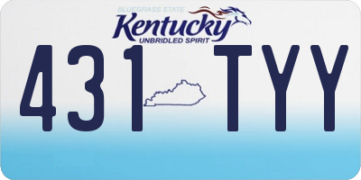 KY license plate 431TYY