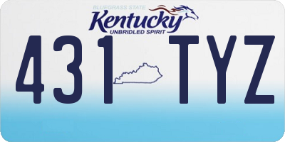 KY license plate 431TYZ