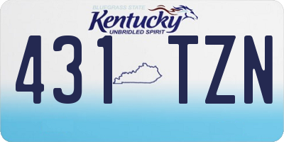 KY license plate 431TZN