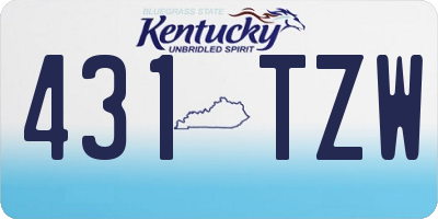 KY license plate 431TZW