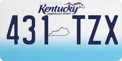 KY license plate 431TZX