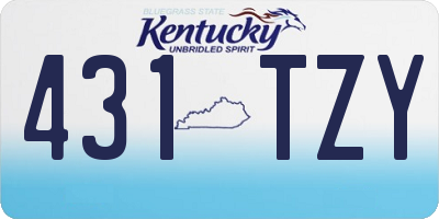 KY license plate 431TZY