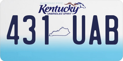 KY license plate 431UAB