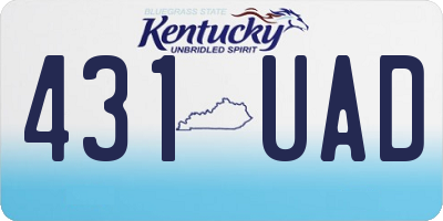 KY license plate 431UAD