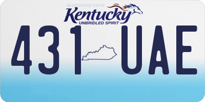 KY license plate 431UAE