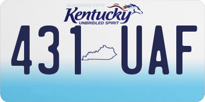KY license plate 431UAF