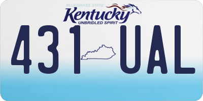 KY license plate 431UAL