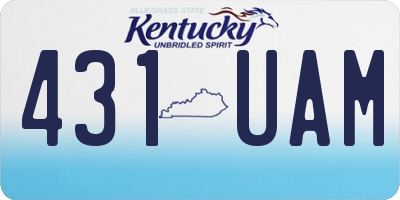 KY license plate 431UAM
