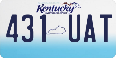 KY license plate 431UAT