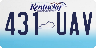 KY license plate 431UAV