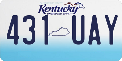 KY license plate 431UAY