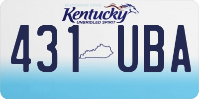 KY license plate 431UBA