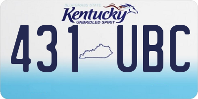 KY license plate 431UBC