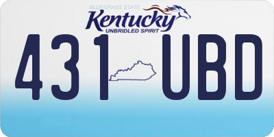 KY license plate 431UBD