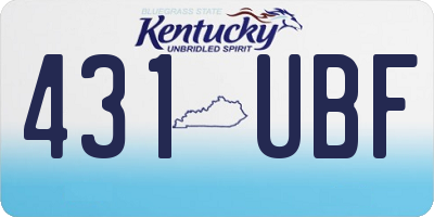 KY license plate 431UBF