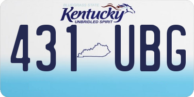 KY license plate 431UBG