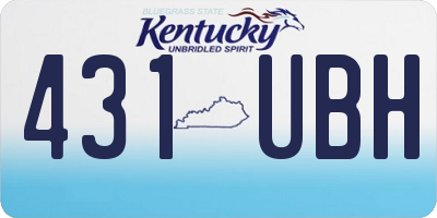 KY license plate 431UBH