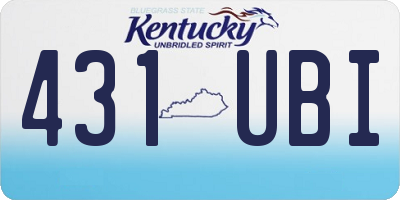 KY license plate 431UBI