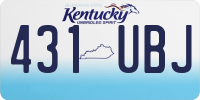 KY license plate 431UBJ